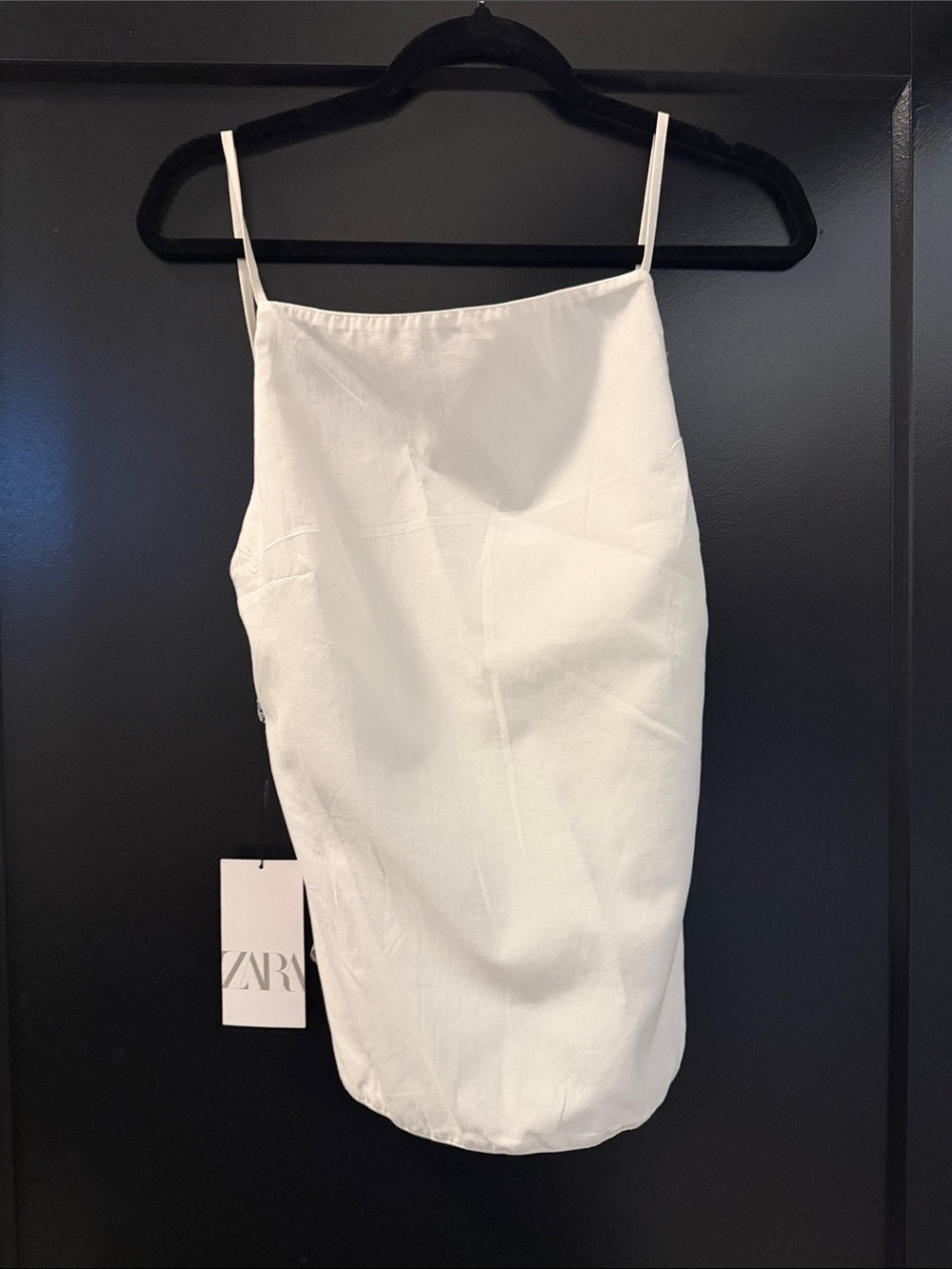 Zara White Spaghetti Strap open back top